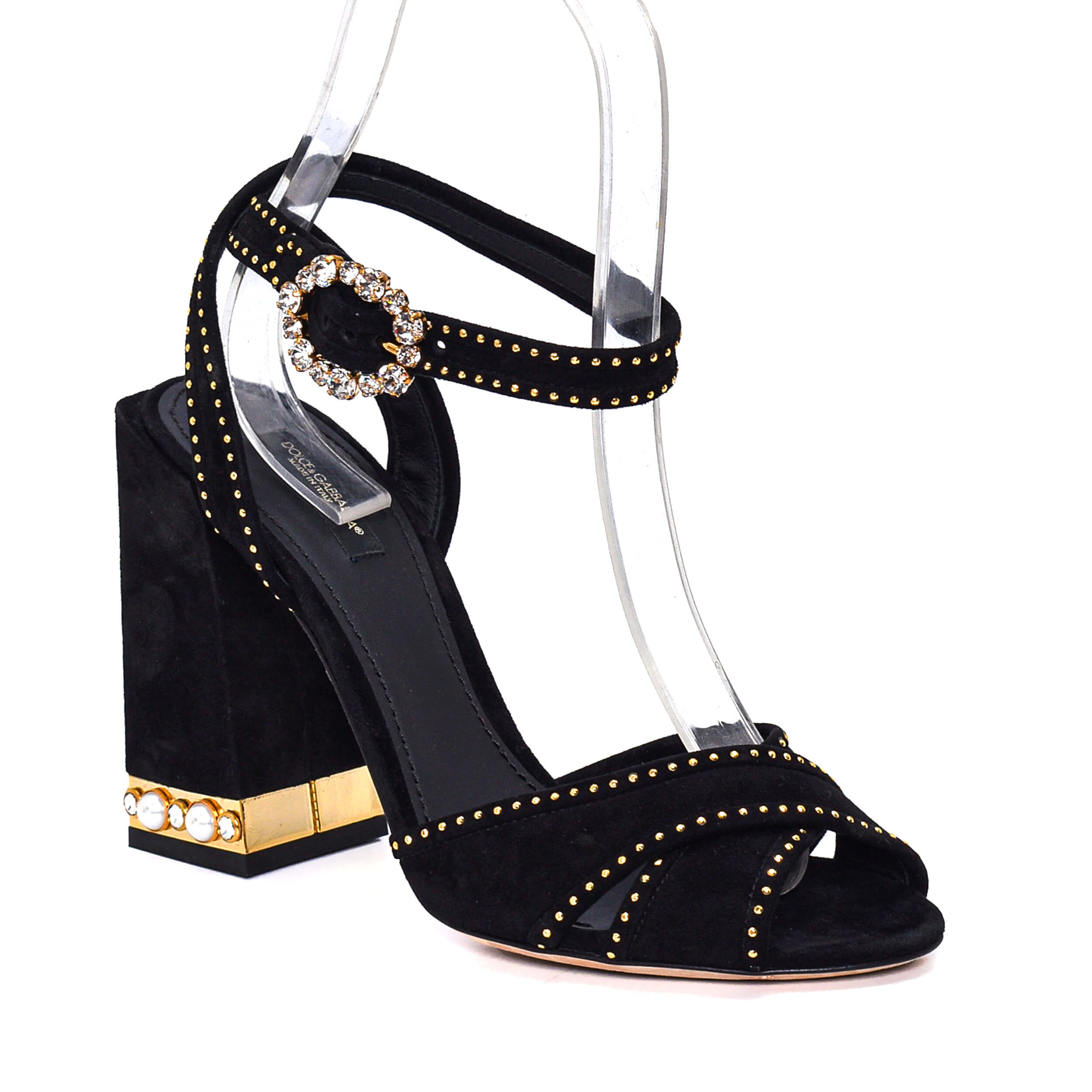 Dolce & Gabbana-Black Gold Lampoo Suede Shoes